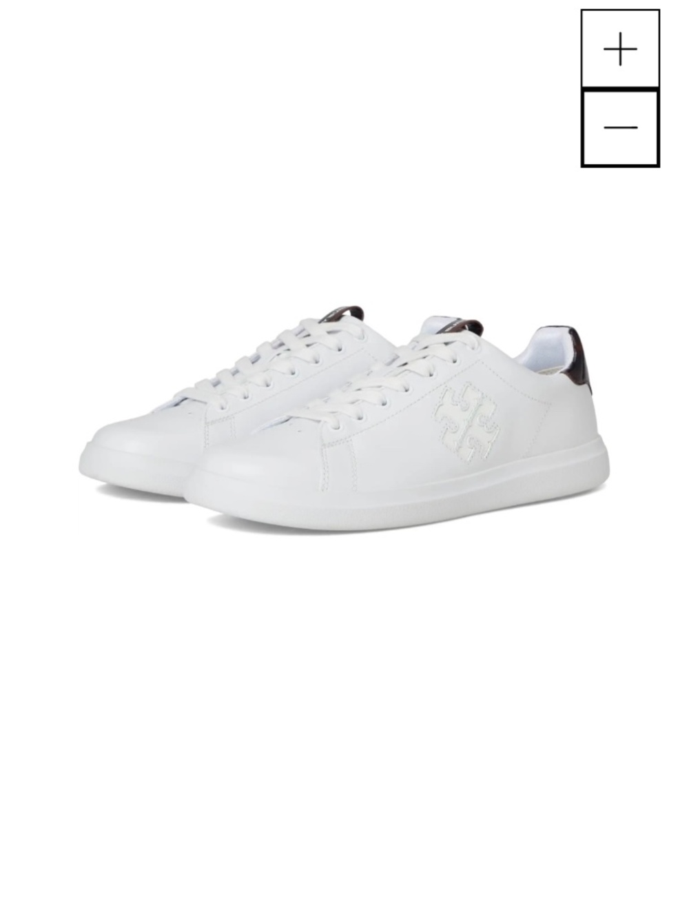 New Tory Burch Women’s Double T Howell Court Sneakers US 7.6 White Black